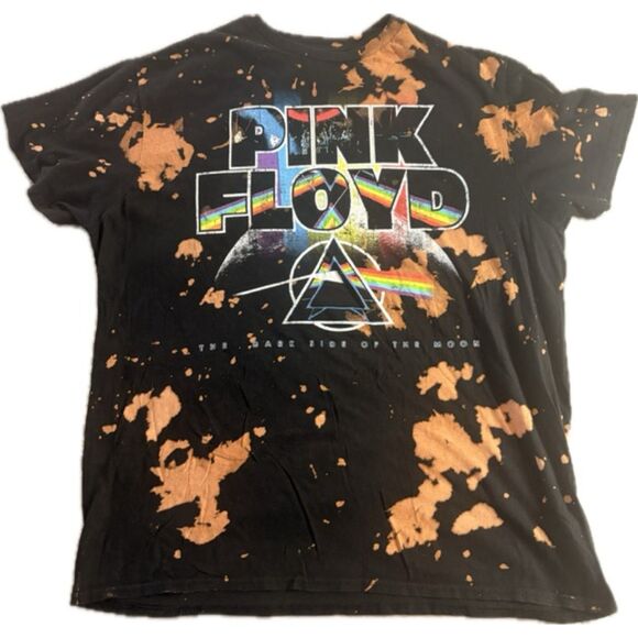 Custom Bleached Pink Floyd The Dark Side of the Moon T-Shirt - Size Large - Picture 1 of 3